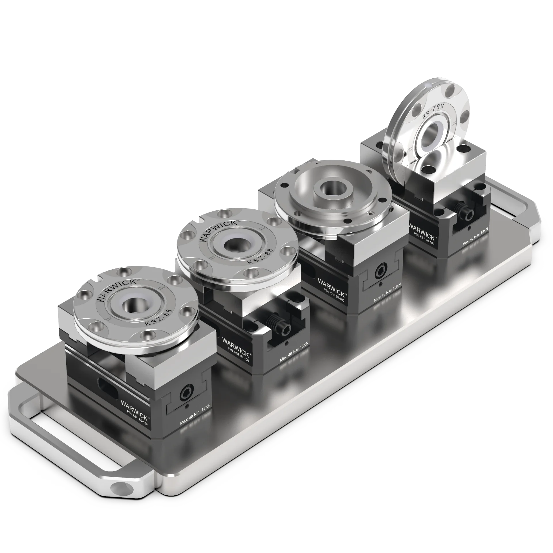 KSF60-100A-4 2.5 "4 قطعة ملزمة متعددة المحطات في صف مجموعة نظام لقط وحدات مرنة تركيبات ملزمة ذاتية التمركز