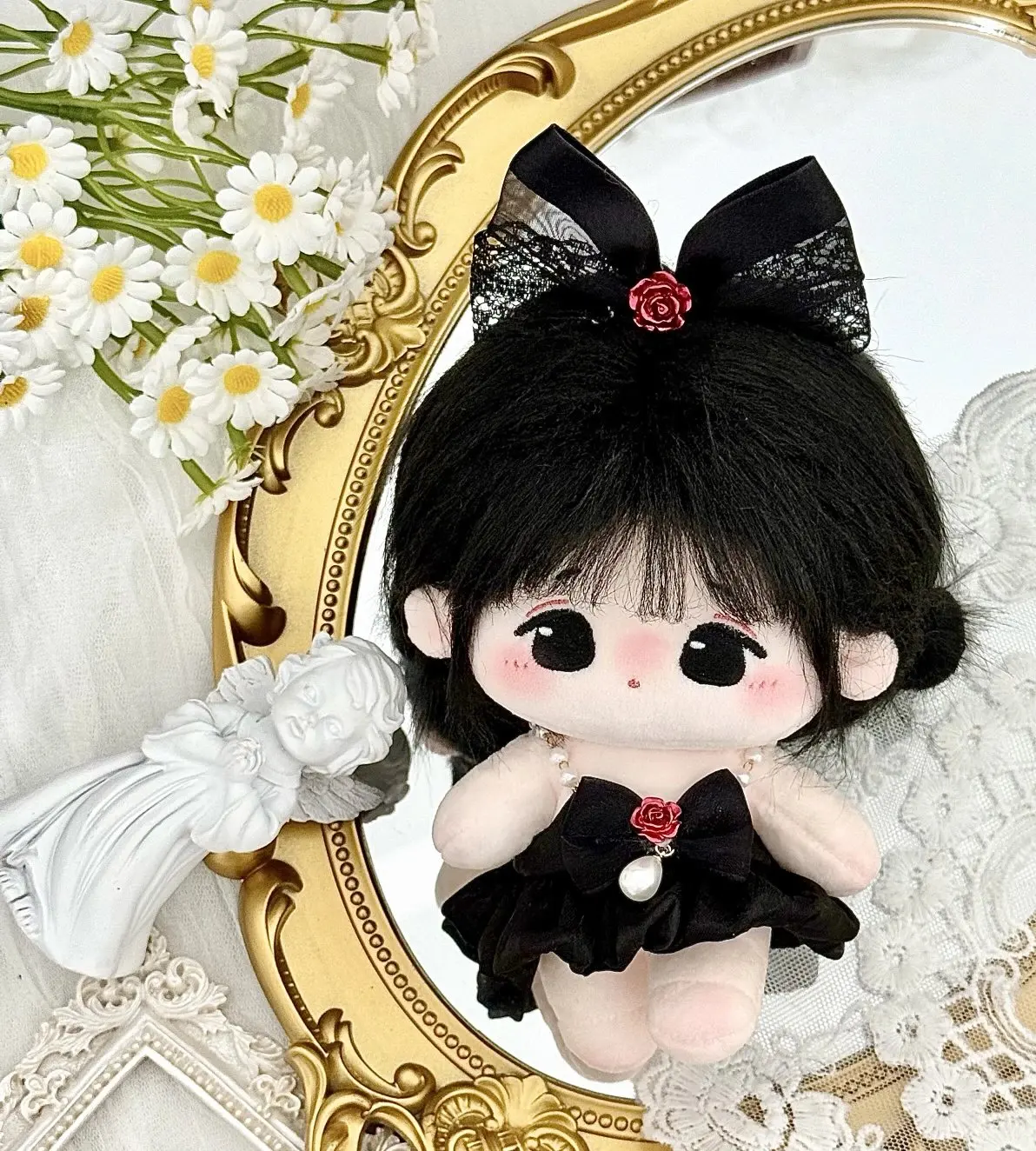 In Stock 10cm Doll Clothes Angel Feather Wing Bow Hair Accessories Pearl Skirt Clothing Costume Suit Doll Anime Toy Kids Gifts