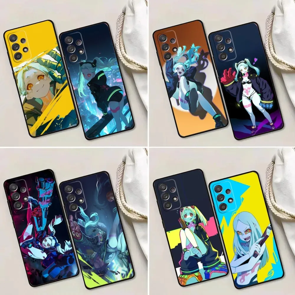 Rebecca C-Cyberpunk E-Edgerunners Phone Case For Samsung Galaxy A13,A21s,A22,A31,A32,A52,A53,A71,A80,A91 Soft Black Phone Cover