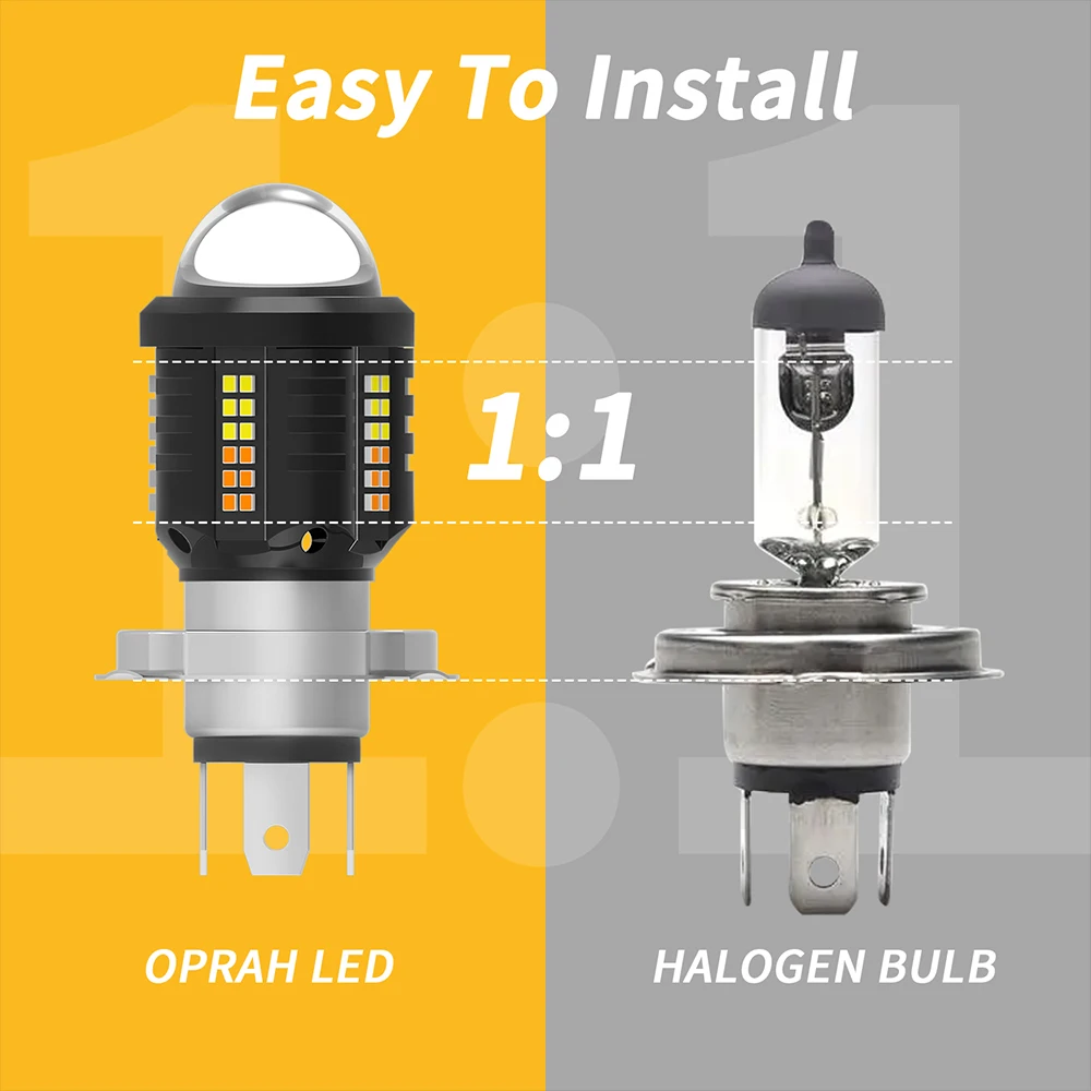 H4 Motorcycle Headlight BA20D H6 P15D H4 Led Bulbs High Power Canbus No Error Hi Lo Beam Motorcycle Accessories White 6000K 12V