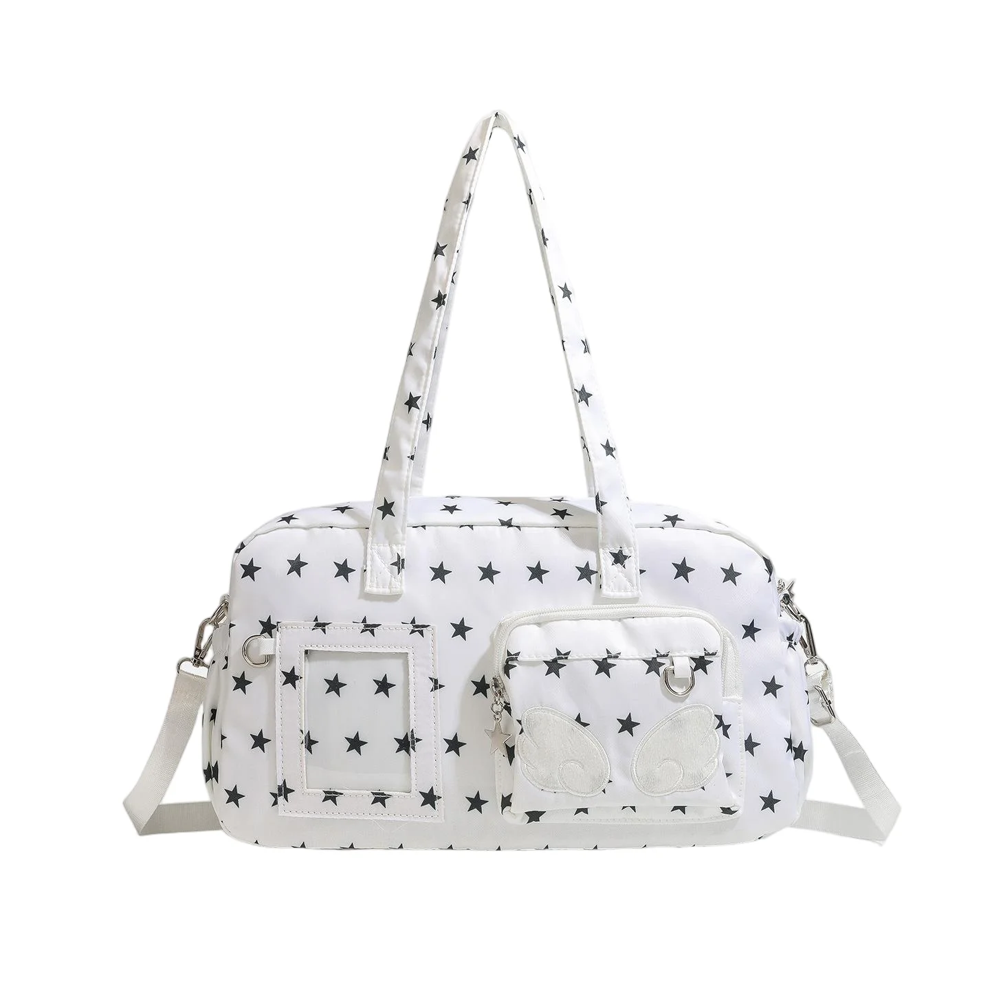 

Модная женская сумка через плечо Boston с принтом звезд, нейлоновая сумка-кроссбоди с регулируемым ремнем, стильная повседневная сумка для работы и путешествий
