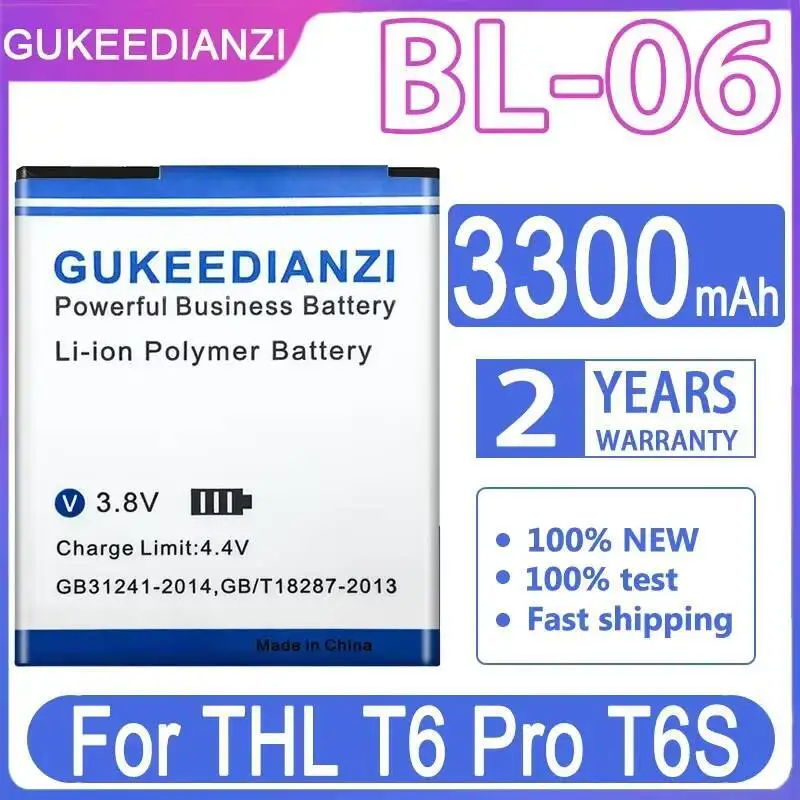 

3300Mah For Thl T6 Pro T6S BL 06 BL-06 Environmentally Friendly Mobile Phone Battery