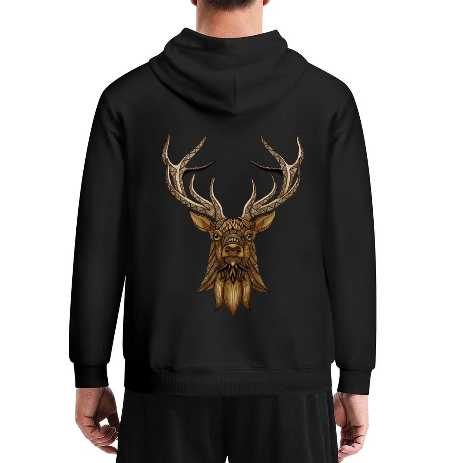 

Brown Stag Hoodie men clothes mens designer clothes mens clothes men's sweat-shirt set men's oversize hoodie