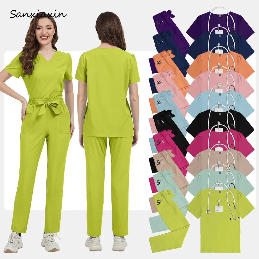 

Classic Surgical Health Service Scrubs Set Men Nurse Accessories Medical Uniform Clothes Dental Clinical Tops Pants Lab Workwear