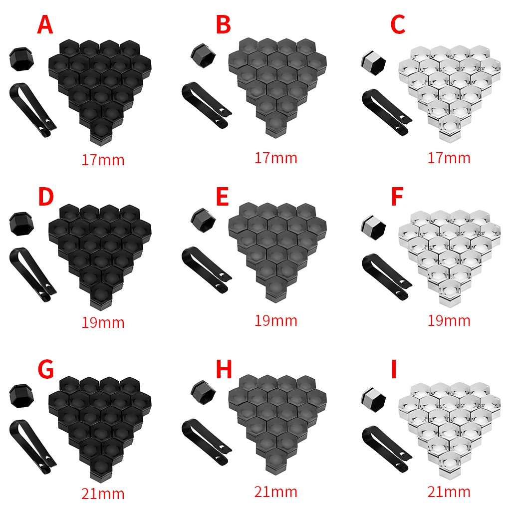 Tapas para tuercas de rueda de coche, 20 piezas, resistente al desgaste, cubierta de tornillo de cubo automático, alta fijación, protección especial