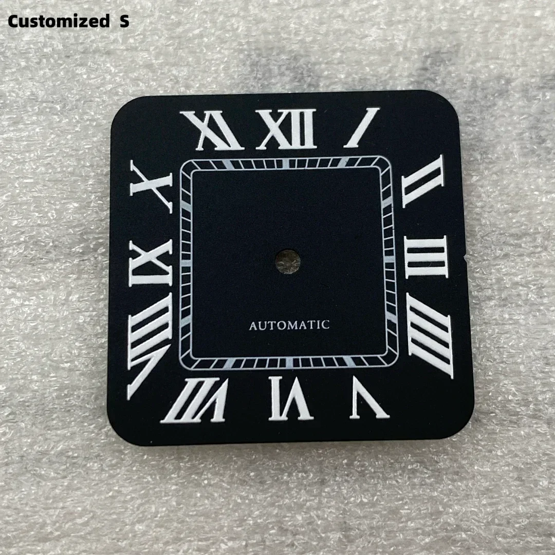 Cadran carré S personnalisé, adapté au mouvement NH35, NH36, blanc, noir, nickel é, cadran Sunaged, accessoires de modification de montre, 27mm