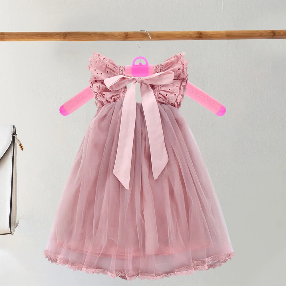 12pçs cabides de roupas de plástico de espuma, flexíveis, antiderrapantes, leves para organização de armário de loja doméstica, cabides de pescoço curto