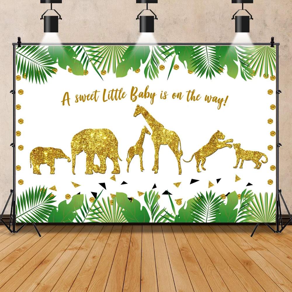 Laeacco Jungle Safari Photo Backdrop Children Birthday Baby Shower Party Decor Banner Portrait Customize Photography Backgrounds