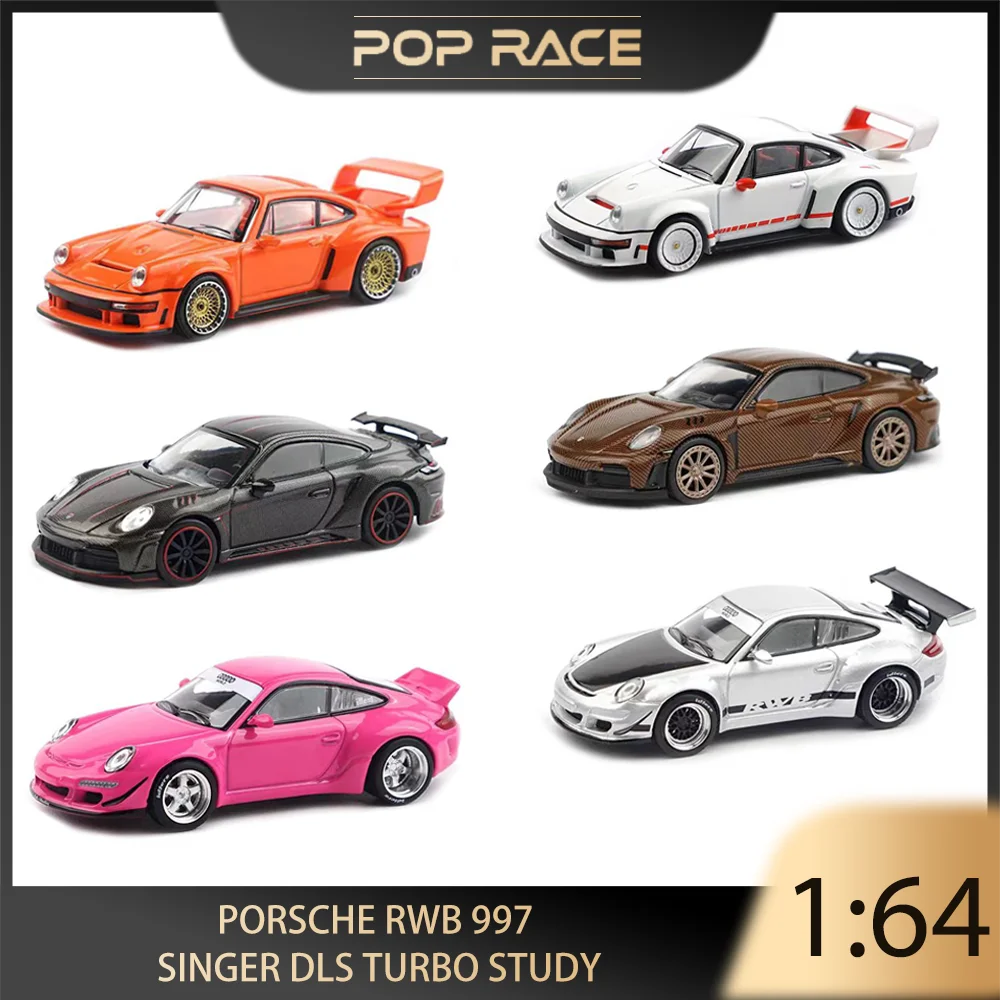 

POP RACE 1/64 Porsche RWB 997 SINGER DLS Turbo Study Alloy Премиум Литая под давлением модель автомобиля игрушки Коллекционная витрина Корабль сейчас