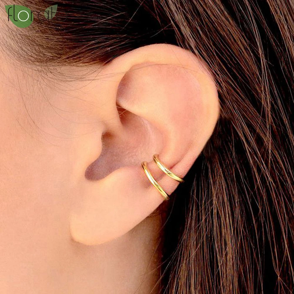 

Minimalist Gold Clip on earrings for Women Non Pierced Ear Clips Fake Cartilage Earrings Party Luxury Jewelry Accessories Gift