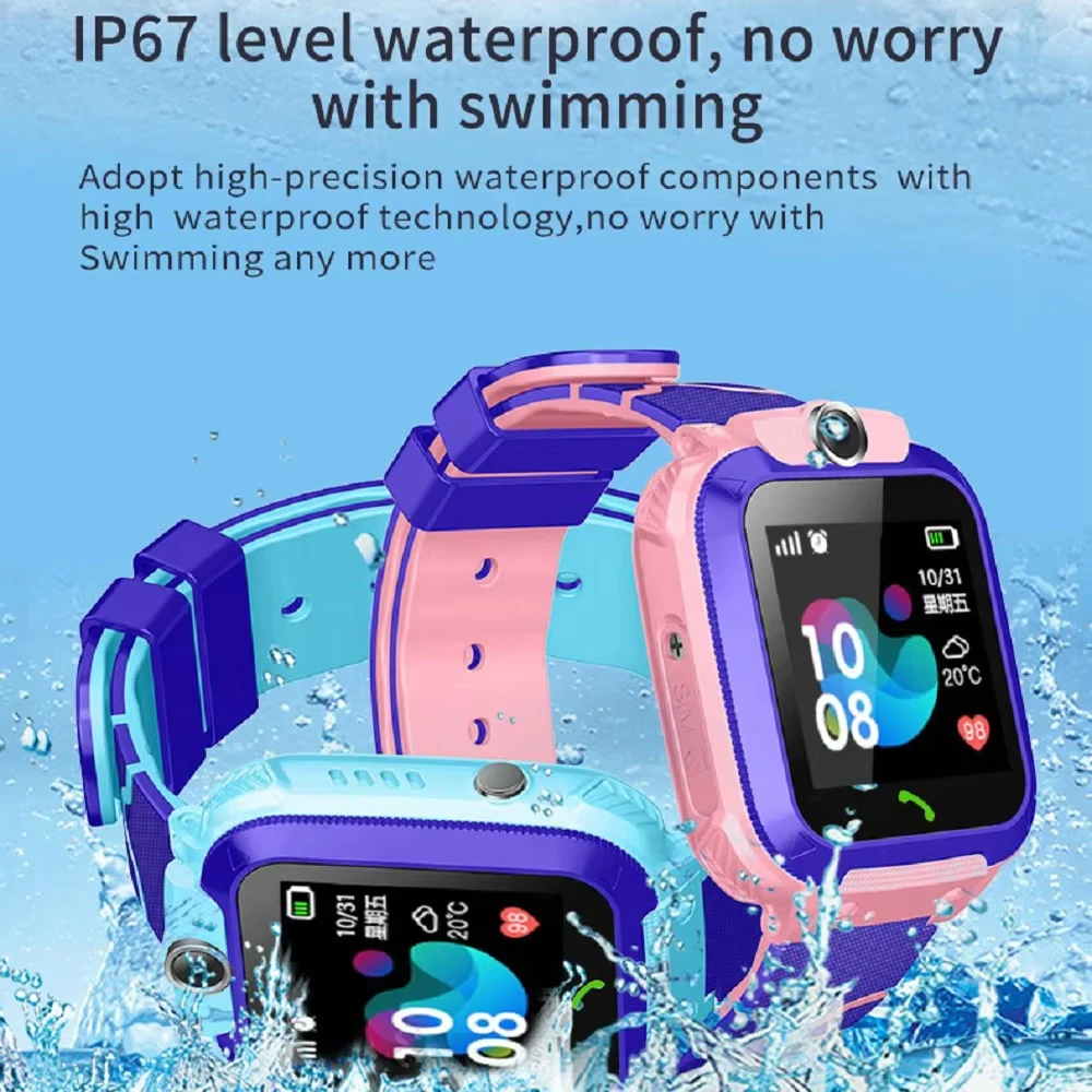 XIAOMI Q12 Children\'s Smart Watch Kids Waterproof SOS Antil-lost Phone Watch Voice Chat 2G SIM Card For Boy Girl Smartwatch Gift