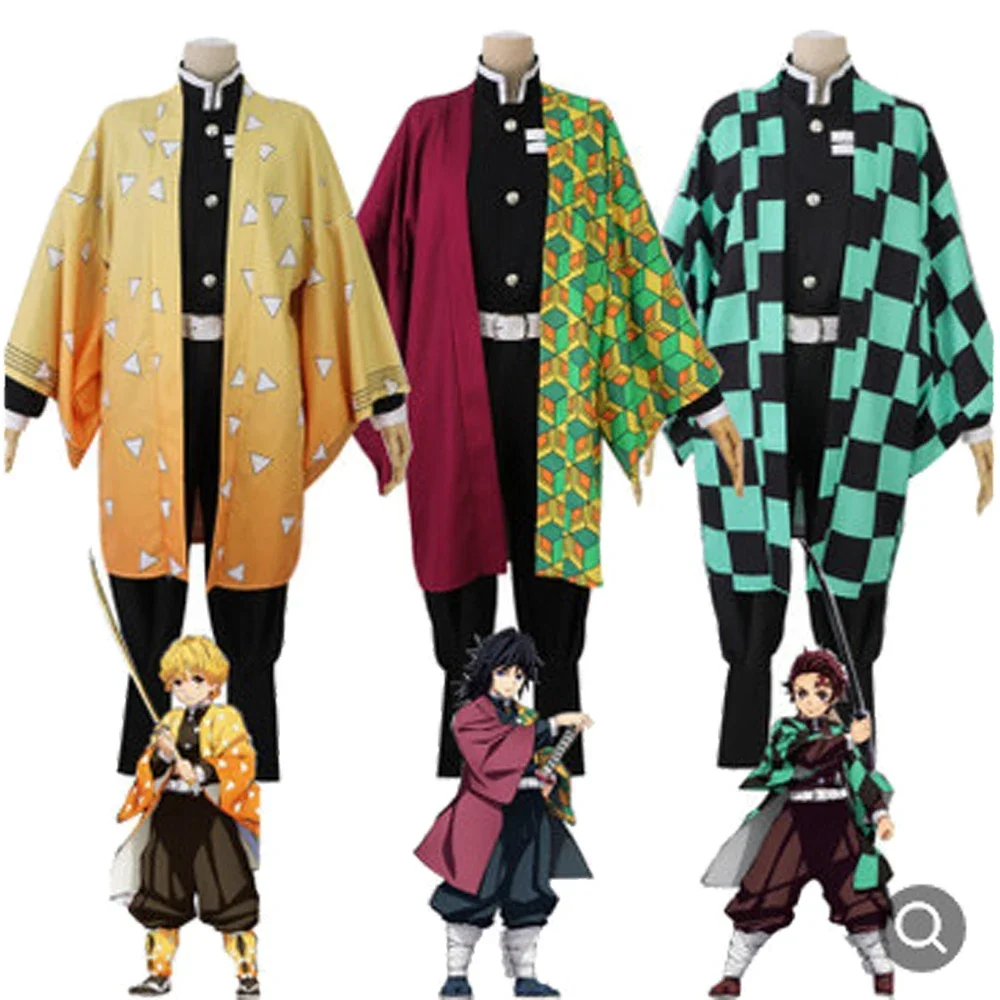 Anime Kimetsu No Yaiba Kochou Shinobu Cosplay Costume Wig Set Kimono Uniform Halloween Anime Costumes for Adult Kids