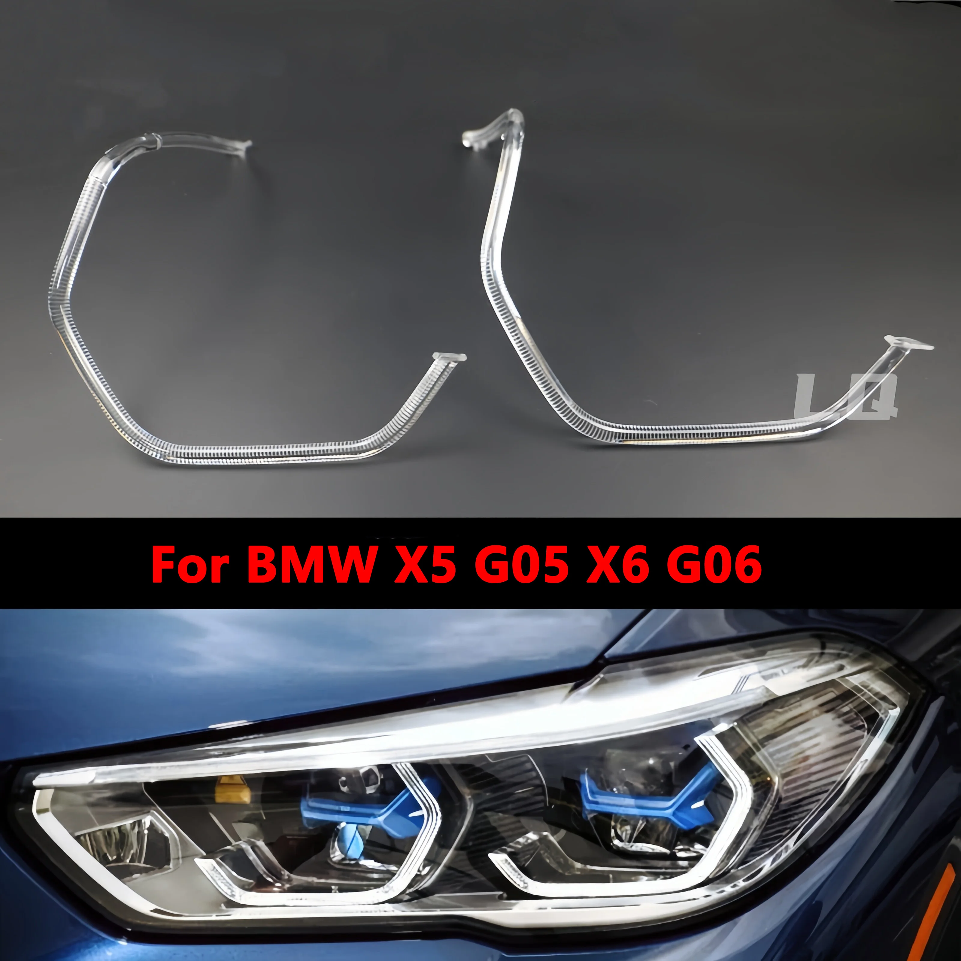 For 2019-2023 BMW X5 G05 X6 G06 Daytime Running Lamp Light Guide Ring Spoon Headlamp Angel Eye Light Guide Strip
