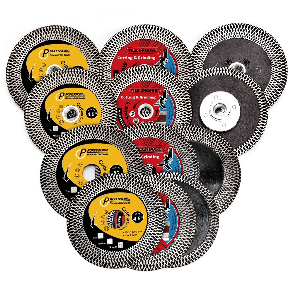 Diameter 105mm-125mm turbine cutting wheel with removable flange, suitable for cutting tiles, marble, and granite