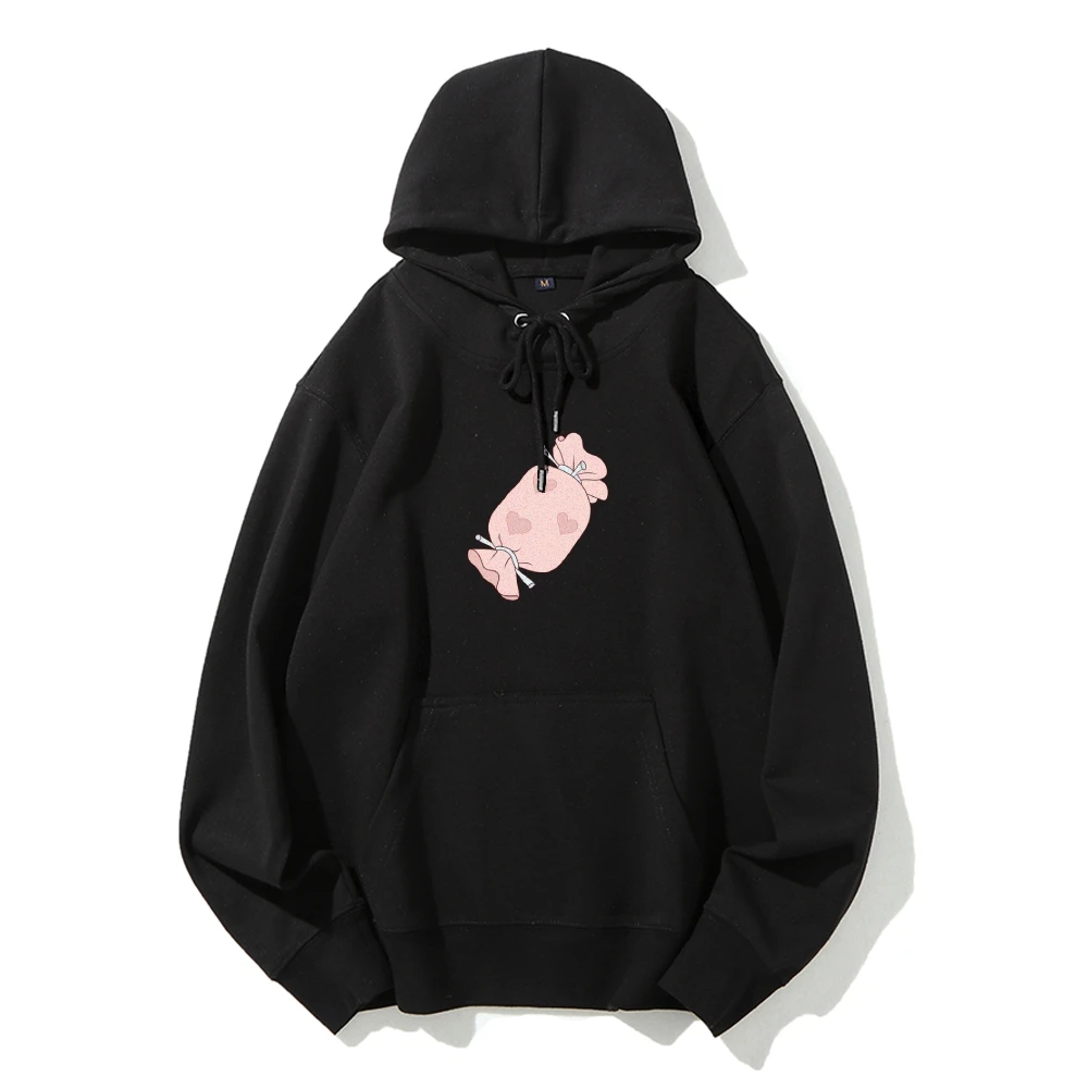 

Cartoon Sweetheart Candy Print Women Hoodie Unisex Cotton High Quality Hooded Sweatshirt 2024 Spring And Autumn Fashion Top