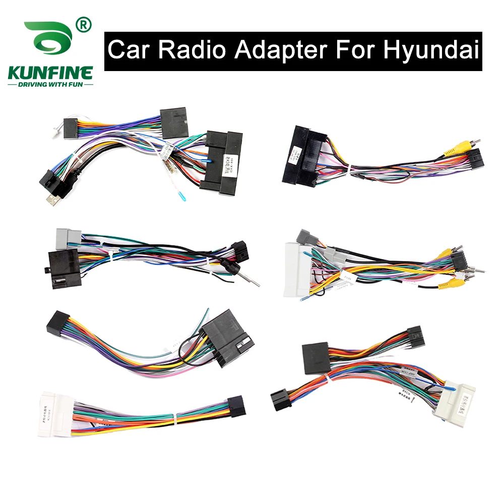 Car Android Player 2Din Stereo Radio Adapter Power Connector MP5 Player Power Cable Accessories For Hyundai