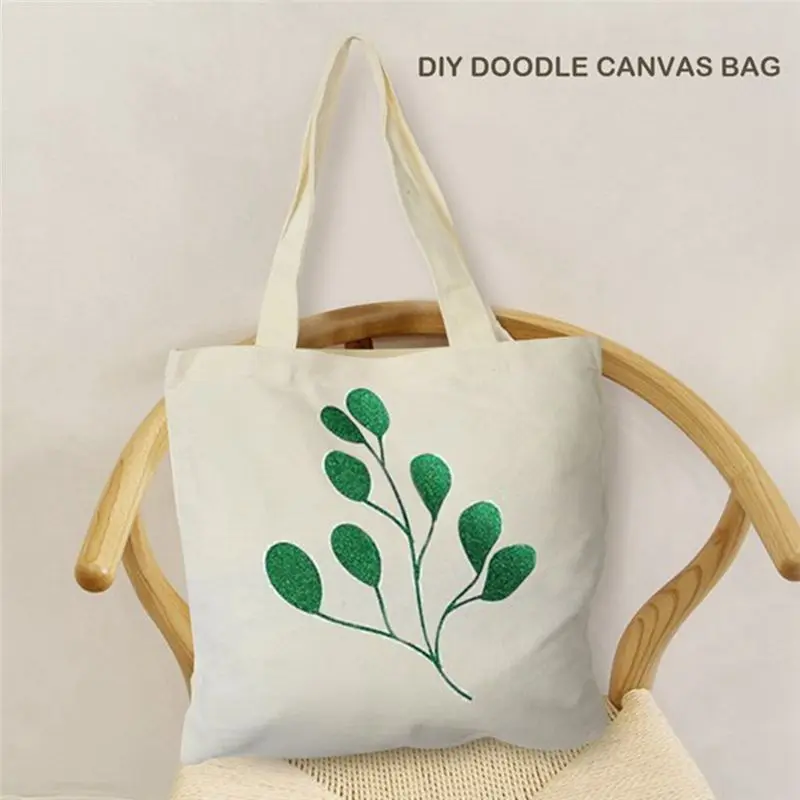Exquisite-Canvas Tote Bags Set DIY Craft Blank Makeup Bags Pouch Tote Bags With Zip Canvas Pen Case DIY Reusable Shopping Grocer