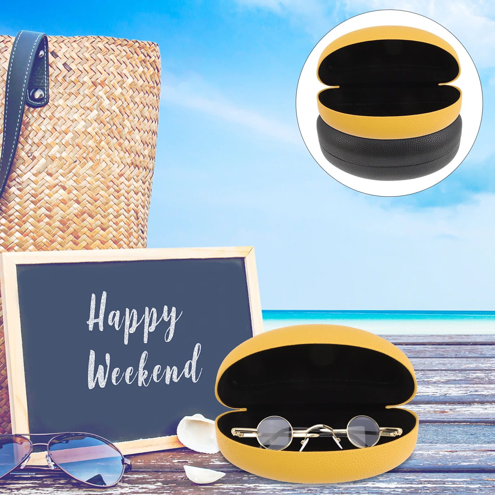 

2Pcs Stylish Hard Case for Sunglasses Build with Scratchproof Interior Secure Closure Ideal Gift for Glasses Protection