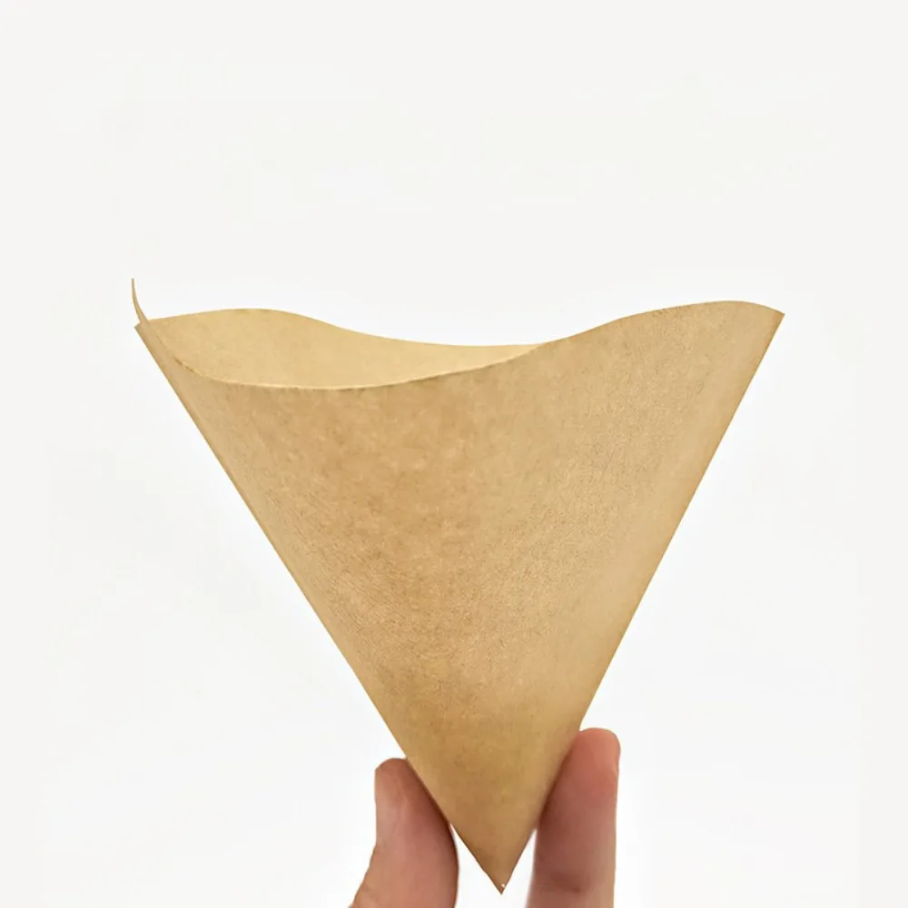 Papel de filtro de café en forma de V, cono de pulpa de madera, 1-4 porciones, papel de filtro de cafetera elaborado a mano, contiene 40 hojas