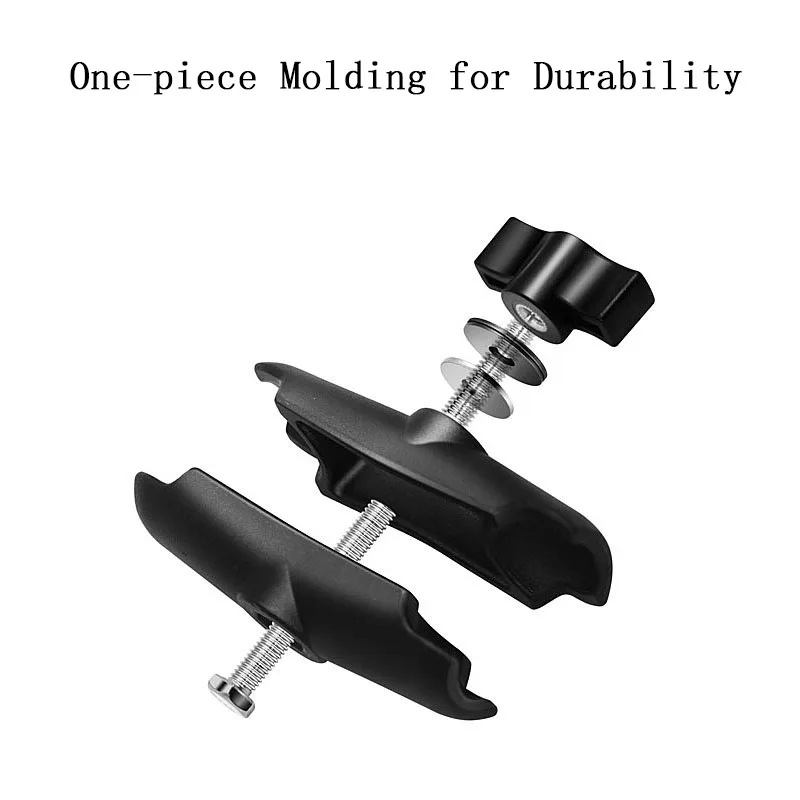 1 inch Ball Head Double Socket Arm Clamp Motorcycle Handlebar Base Mounting Bracket Bike Rail Mount Holder Stand Strong Clip