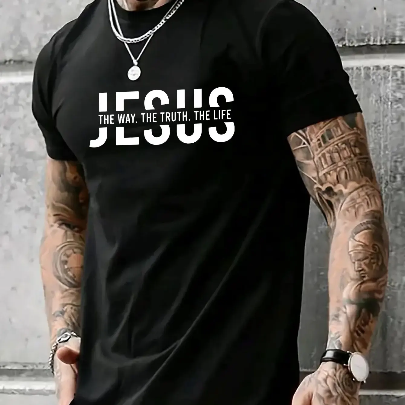 

Fashion Casual Jesus Way Print T-Shirt For Men Women Loose Round Neck Short Sleeve Top Outdoor Urban Street Quick Drying Clothes
