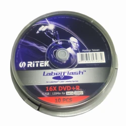 Ritek Labelflash DVD, 4,7 GB, 120Min, para vídeo de datos, 10 piezas, venta al por mayor