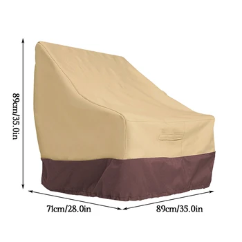 Sofa-Staubschutz, wasserdicht, für den Außenbereich, Rasen, Terrasse, Couch, Stuhl, Schonbezug, Möbelschutz, Braun, Schwarz, 89 x 71 x 89 cm