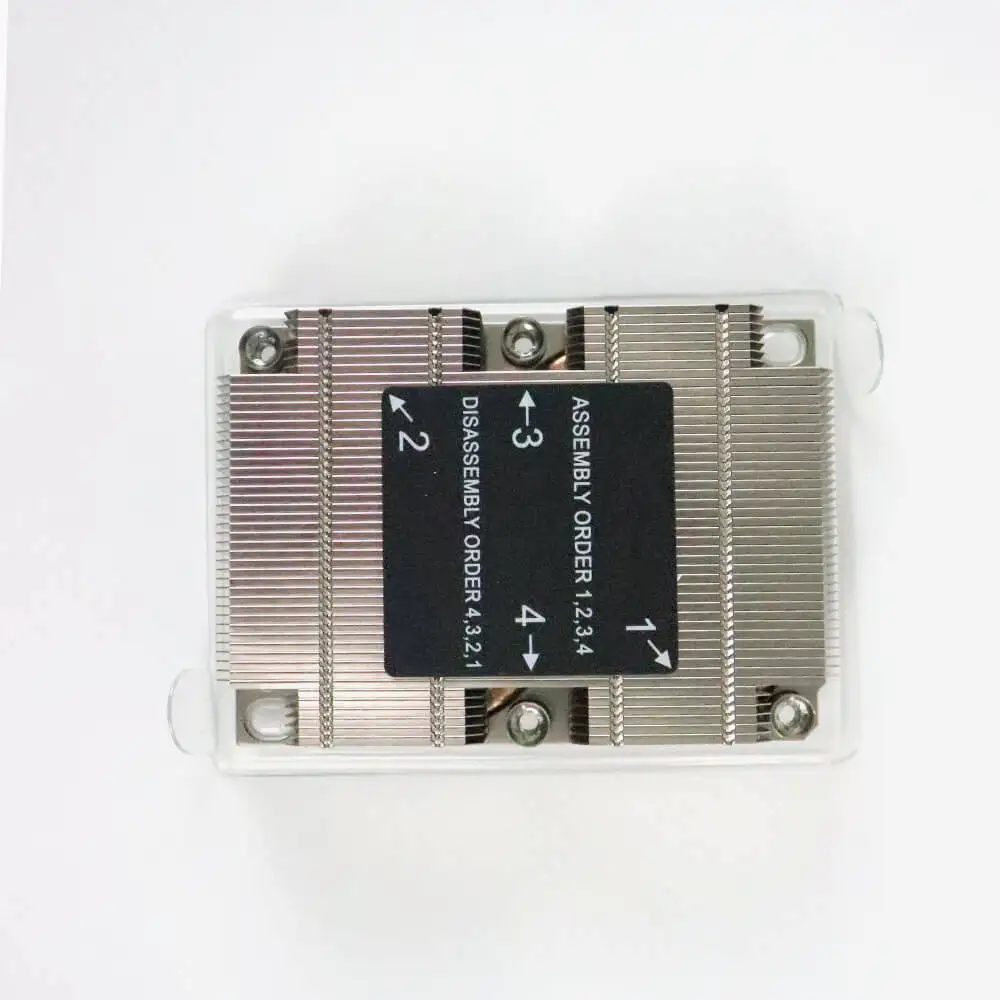 

Factory Custom 1U Square Aluminum Heatsink Cooler Heat Pipe Zipper Fin Servers Heat Sink for Inter Processor