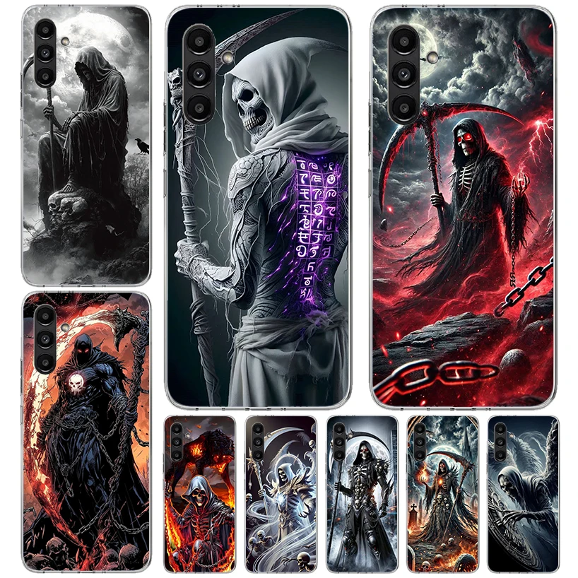 Death Grim Reaper Skull Scythe Phone Case For Samsung Galaxy A13 A14 A15 A16 A17 A53 A54 A55 A56 A57 A33 A34 A35 A36 A37 A23 A24