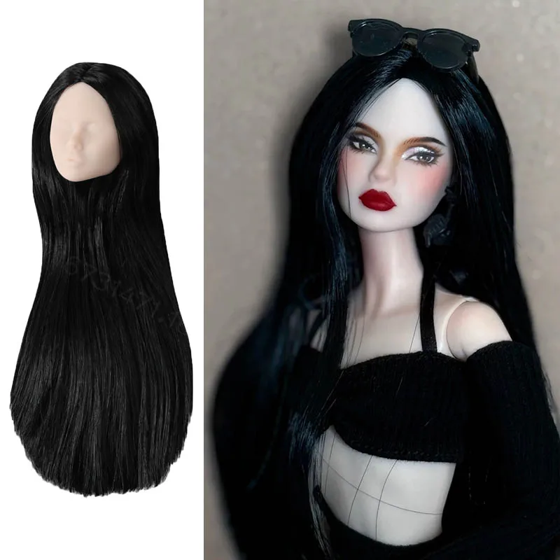 1/6 Supermodel Doll Head Accessories Without Makeup Head High Quality Nylon Hair Wire DIY Handmade Practice Make Up Doll Head