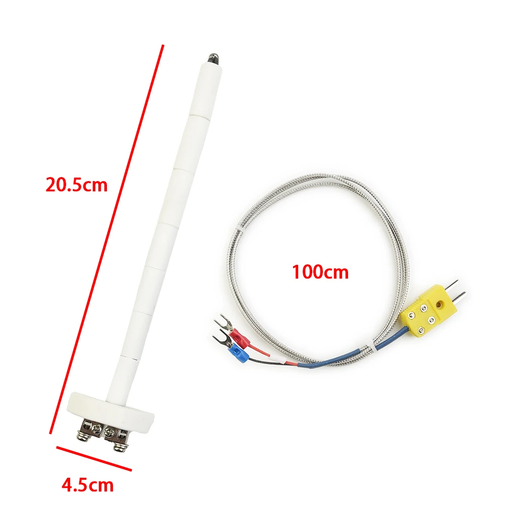 2pcs/Set K-Type Thermocouple Block + Ceramic Kiln Probe High Temperature -58 To 2372 °F/ -50 To 1300 °C With 1m Cable