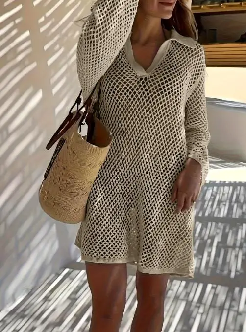 Hot Selling Woolen Outer Layer Sunscreen Knitted Sweater Summer Outfit Thin Loose Sweater Top