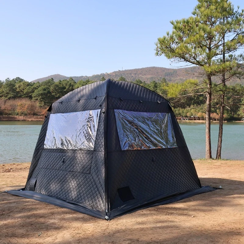 Cold winter outdoor tent wood stove sauna tent erected aluminum pole thickened winter fishing thermal insulation tent