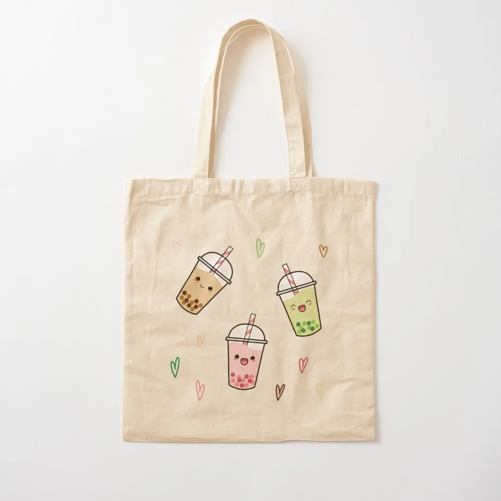 

Bubble Tea Trio - Sticker Set Tote Bag personalized tote shopper bags Women's shopping bag Canvas Tote Bag