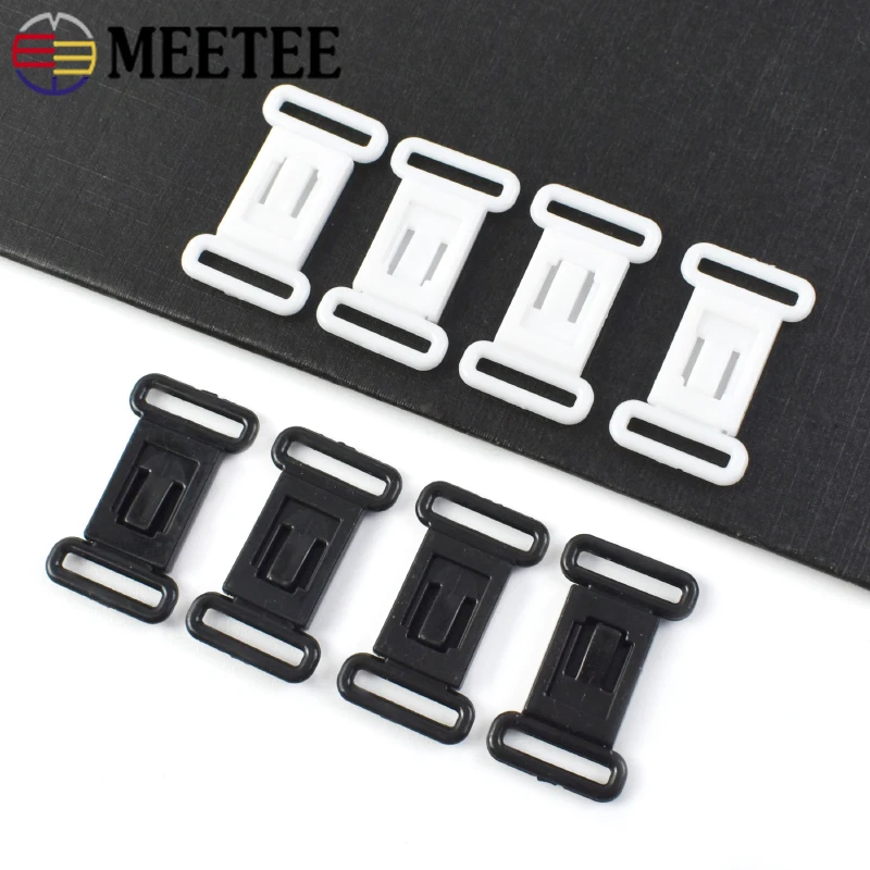 30/50Sets Meetee 12.5mm Plastic Bra Buckles Bikini Closure Adjust Hook Underware Strap Clasp Swimwear Clamp Bow Tie Accessories