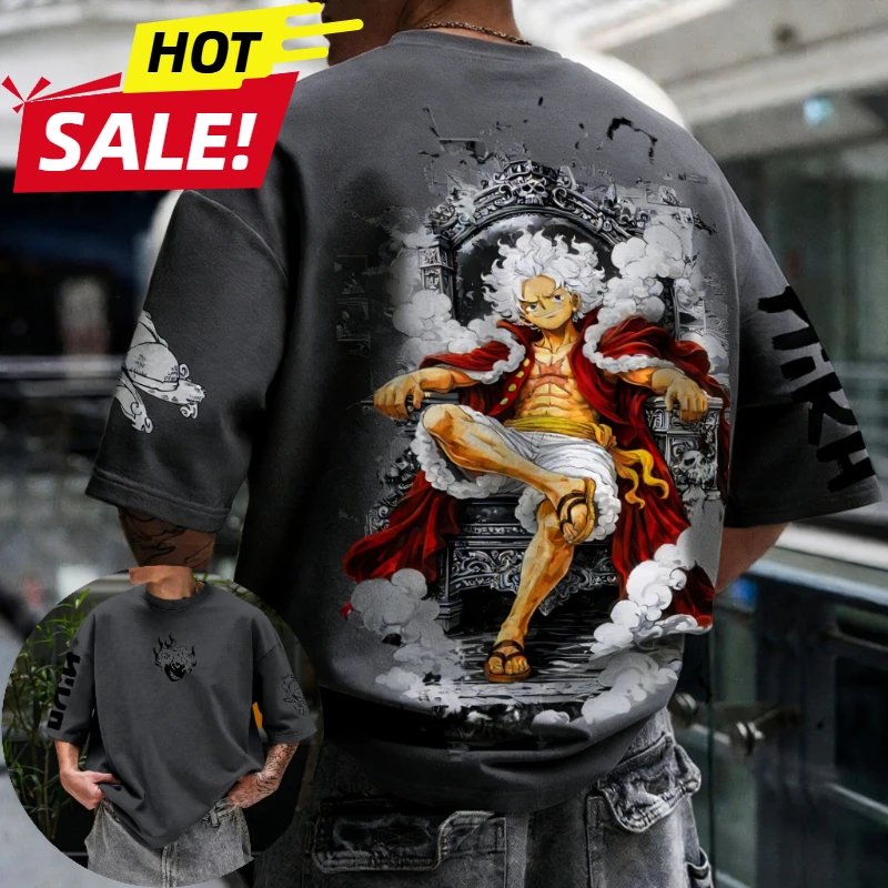 Luffy One Piece Anime Harajuku Men Summer Vintage Oversized T-Shirt Loose Women Streetwear Unisex Casual Short Sleeve Tee Top