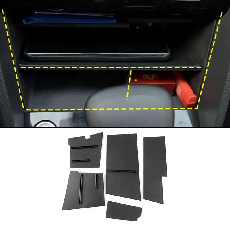 For VW Tiguan MK2 2016 2017 2018 2019 2020 2021 2022 LHD Car Center Control Multifunction Container Storage Box Organizer Kit