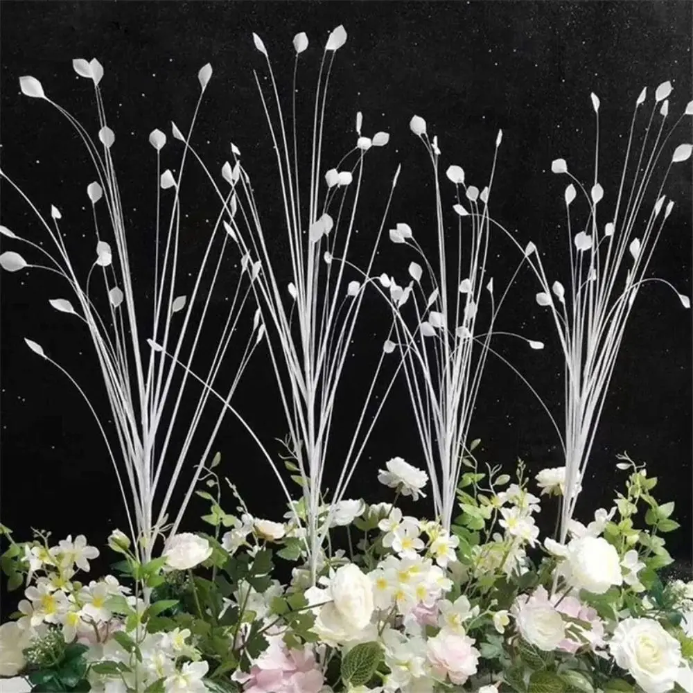 1 Pc Exquisite 40 Heads Simulation Peacock Grass Fake Reed Flowers Flower Wall Arrangement Bedroom Wedding Decorations