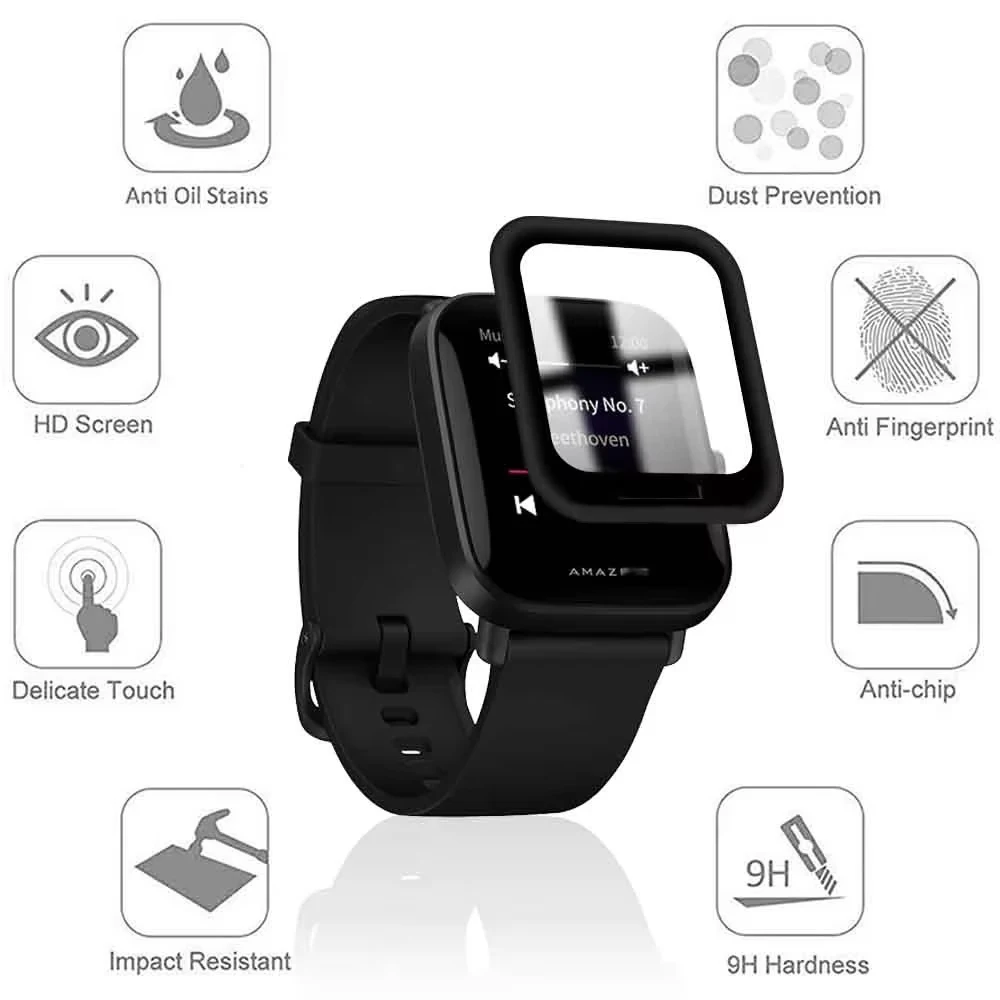 1-6 PCS Screen Protector Film For Amazfit Bip U UPro 3D Curved Soft Edge Protective Films For Amazfit Bip U Pro SmartWatch Cover
