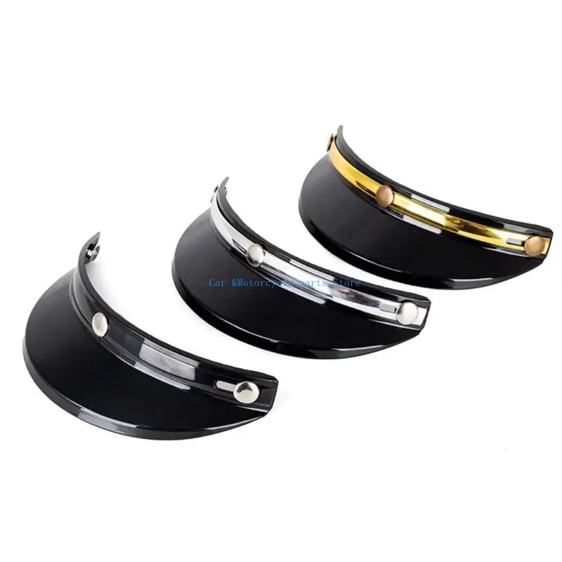 Y9UC 3 Snap-Button Visor Up WindShield Open Face Helmet Visor AntiUV Shield