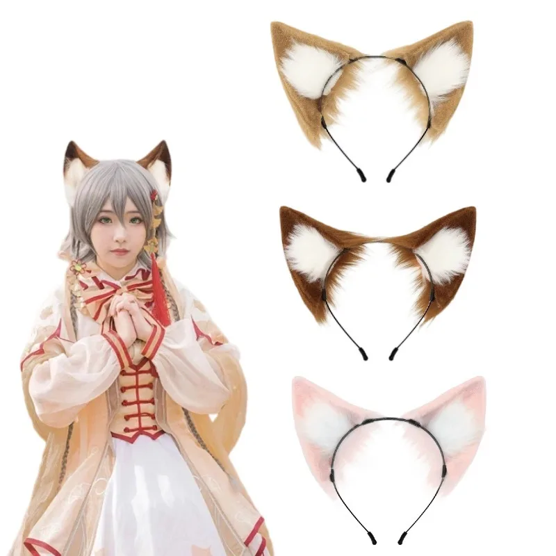 

Handmade Animal Dog Cat Fox Beast Ear Headband Lolita Accessories Cosplay Prop Carnival Halloween Club Masquerade Party Headwear