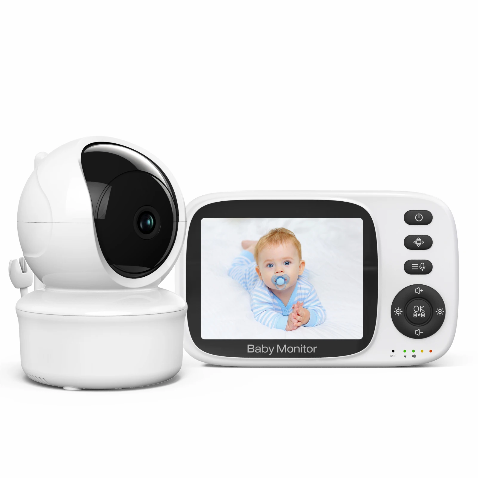 baby monitor  3.2inch IPS screen, night view, VOX mode, swivel, tilt zoom Temperature monitoring, 2-way audio,