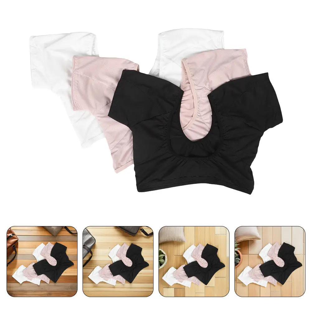 

3pcs Sweatproof Undershirts For Women Quick-Dry Fabric With Underarm Pads Breathable Ideal For Workout Business