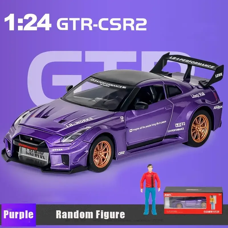 1:24 Nissan GTR CSR2 Skyline Ares Diecasts & Toy Vehicles Metal Toy Car Model High Simulation Pull Back Collection Kids Toys