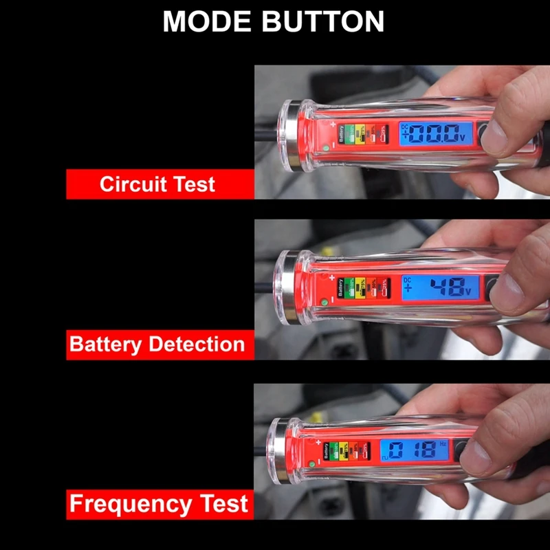 LCD Digital Automotive Power Circuit Probe Tester With Illumination And DC Auto Voltage Tester;