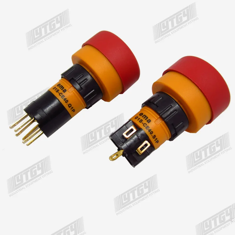 Imports EMA light stop switch 16mm 01S-CE40.Q1P 01S-CE40.S1P DC6/12/24V AC110V AC220V LED 1a1b--10PCS/LOT