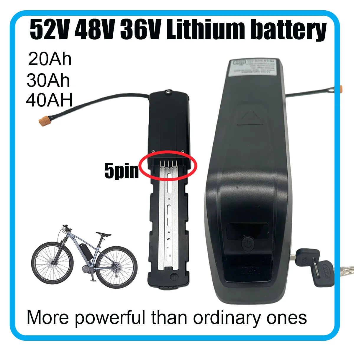 52V 48V 36V High Quality 30Ah New Hailong Battery Pack For Motor 750W/1200W BMS Built-in Power Battery 100% Original +Charger