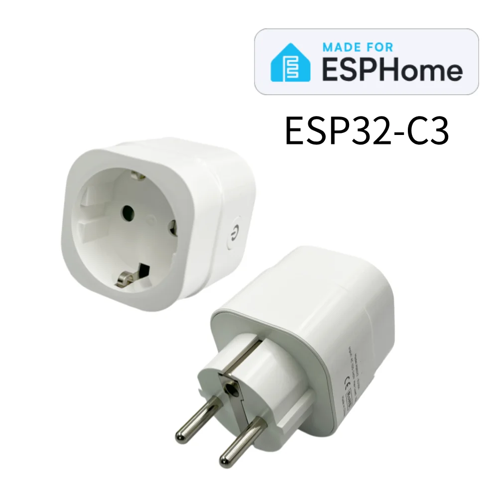 مصنوع من أجل ESPHome ESP32C3 EU WiFi Plug يعمل مع مراقبة استهلاك الكهرباء للمساعد المنزلي