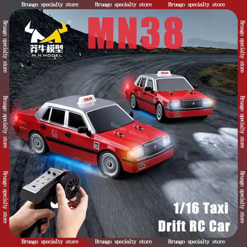 1:16 Mn38 Rc Car Remote Control Vehicle Classic Hongkong Taxi Controllable Atmosphere Lamp Simulated Drift Toy Car Boy Gift