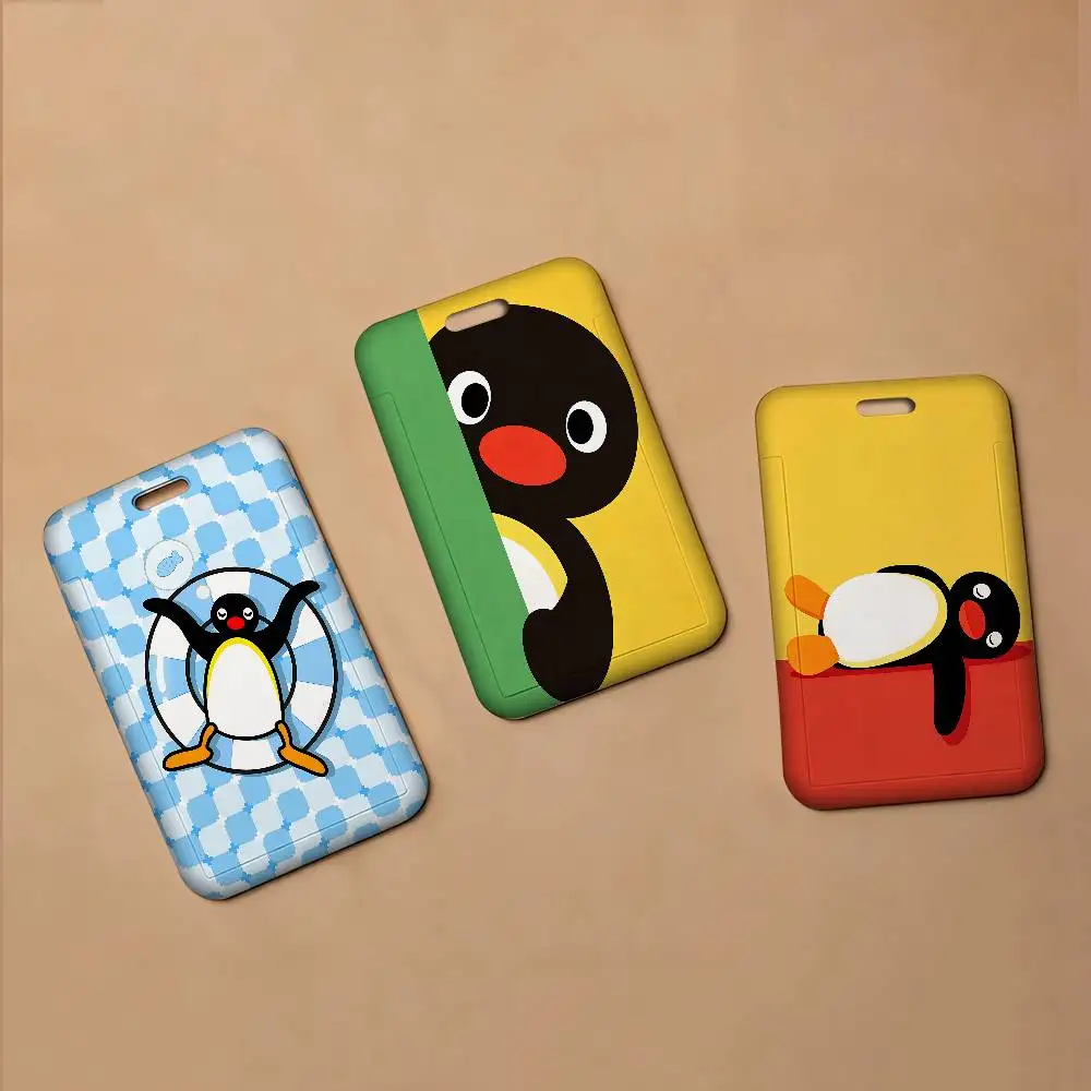 

Чехол для рабочего пропуска/удостоверения личности Pingu Cartoon Pingu 1Set с ремешком на шею и держателем для карт